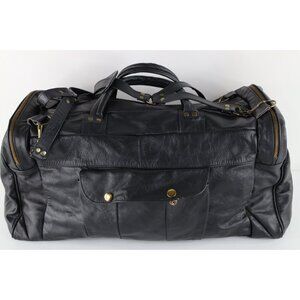 Vintage 90s Streetwear Distressed Soft Leather Duffel Bag Carry On Weekender